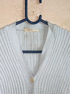 Winter Ribbed Cardigan Light Blue