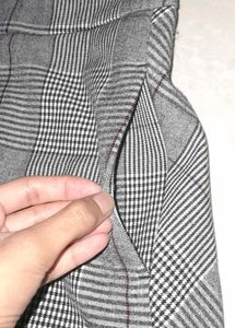 Gray Plaid Mini Skirt