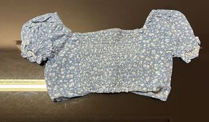 Blue floral crop top