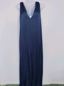 NAVI BLUE SILK JUMPSUIT