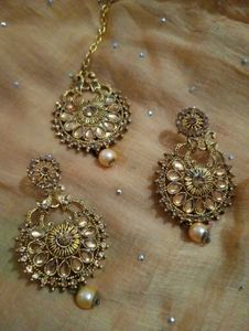Earrings With Maangtika Set
