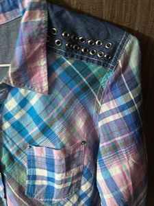Plaid Denim Trim Tunic