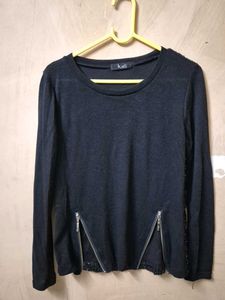 Embellished Back Black Top