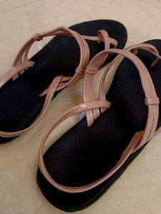 Elegant Black &amp; Pink Sandals