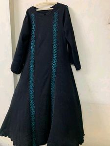 Black Burqa With Blue stones