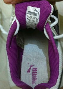 Puma White &amp; Purple Sneakers