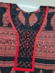 Rust/drak Pink Cotton Kurti
