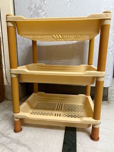Beige 3-Tier Storage Rack