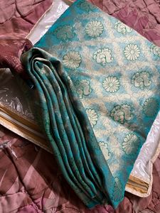 New Silk Saree With Unstich Blouse