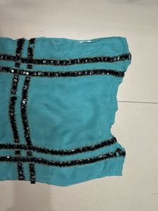Blue Beaded Zara dress