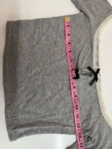 Cute Grey Long Sleeve Top