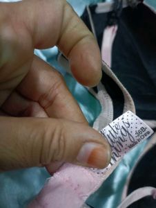 Elegant Black Bra with Pink Accents