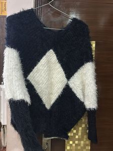 Black And White Furr Top
