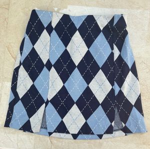 H&amp;M Mini Skirt Blue Plaid Size XS