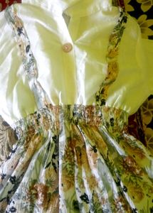 White &amp; Multi Colour Top 3 Fourth Sleeves