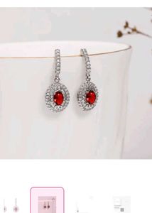 Giva Sterling Silver Radiant Red Drop Earrings