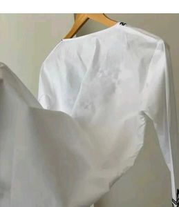 White Embroidered Short Kurtii