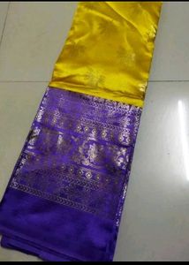 New With Tag Mysore Silk Foil Print Saree