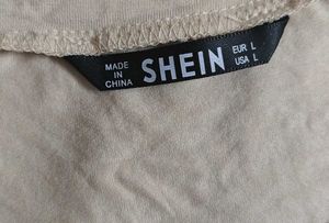 Shein Beige Short Sleeve Top