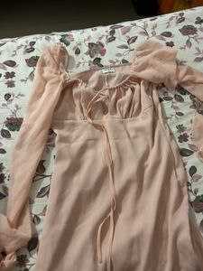 Sheer Sleeve Mini Dress