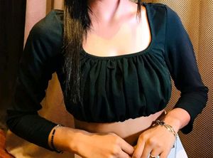 Black Square Neck Top