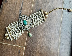 Emerald Pearl Bridal Bracelet