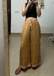 Yellow Floral Wide Leg Palazzo