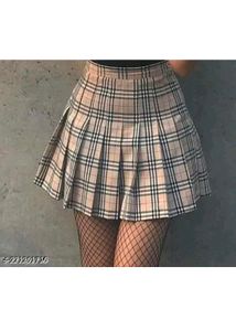Plaid Pleated Mini Skirt