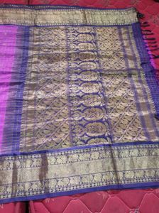 Purple and navy blue Dharmavaram pattu Saree
