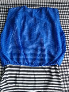 Gym WearBlue Lace Trim Tank Top