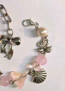 Pinteresty Coral Swan Cluster Bracelet ♡🦢.ೃ࿔