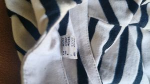 White Black Stripes Top With Frill Extender