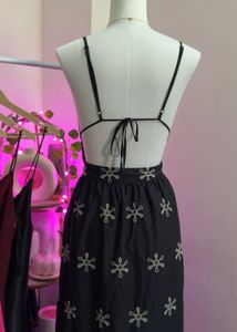 Embroidered Black Sundress