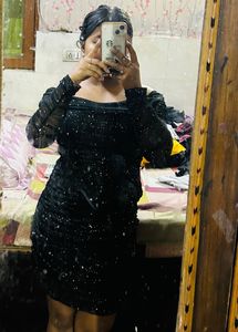 Sheer Black Bodycon Dress Savana