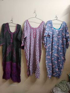 Printed Cotton Kurtas - Set of 3