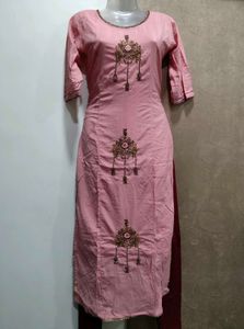 Elegant Pink Embroidered Kurti