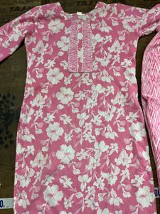 Pink Floral Kurta Set