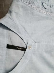 Light Blue Ruffle Blouse