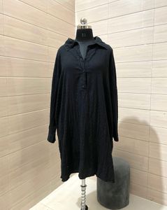 H&amp;M Black Shirt Oversized Dress