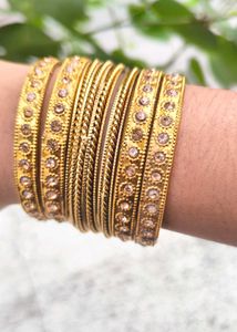 SET OF 8 GOLDEN BANGLES