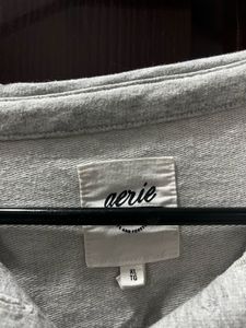 Aerie Oversized Grey Henley Shirt