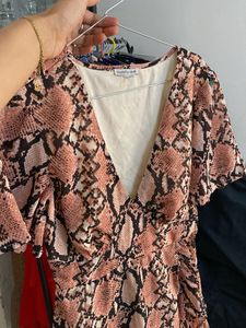 Snakeskin Print Mini Dress