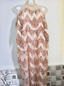 M/ L Sequin Fringe Maxi Dress