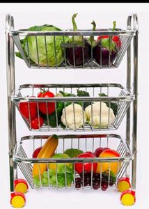 RS Stainless Steel Vegetable Stand Kitchen Trolly