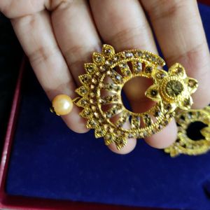 Elegant Chandbali Earrings Gold Plated
