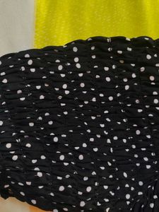Black &amp; White Polka Dot Maxi Dress