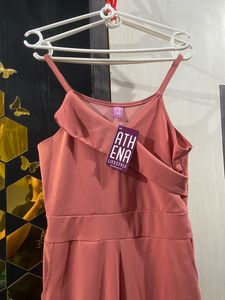 Athena Peach Jumpsuit With Pockets