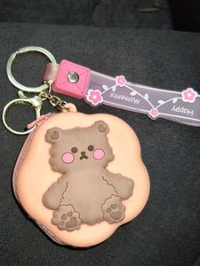 Cute Bear Pouch Keychain