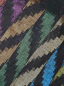 Black cotton blouse with multi color design