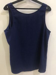 Navy Blue Sleeveless Top For Women